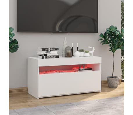 vidaXL Mueble de TV con luces LED blanco 75x35x40 cm