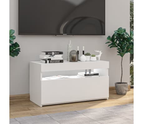 vidaXL Mueble de TV con luces LED blanco 75x35x40 cm