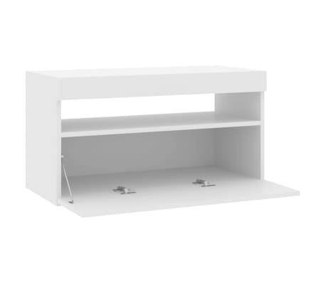 vidaXL Mueble de TV con luces LED blanco 75x35x40 cm
