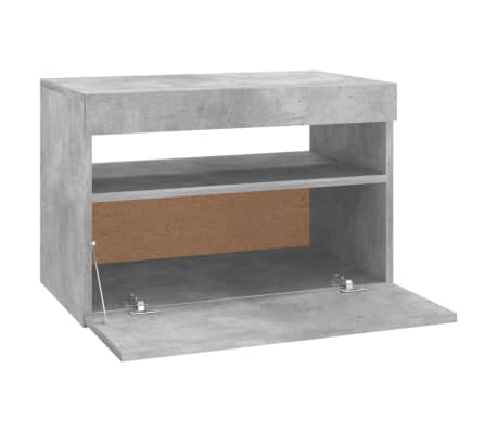 vidaXL Mueble de TV con luces LED gris hormigón 60x35x40 cm