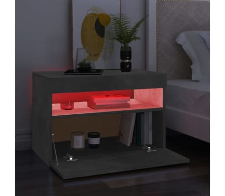 vidaXL Mueble de TV con luces LED gris hormigón 60x35x40 cm
