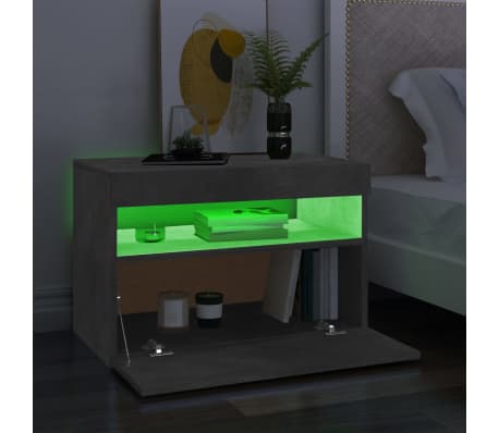 vidaXL Mueble de TV con luces LED gris hormigón 60x35x40 cm