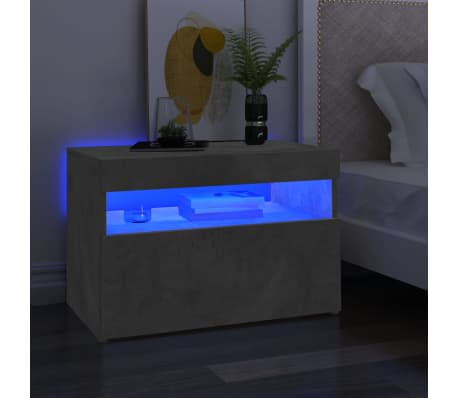 vidaXL Mueble de TV con luces LED gris hormigón 60x35x40 cm