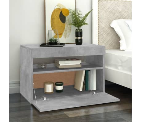 vidaXL Mueble de TV con luces LED gris hormigón 60x35x40 cm