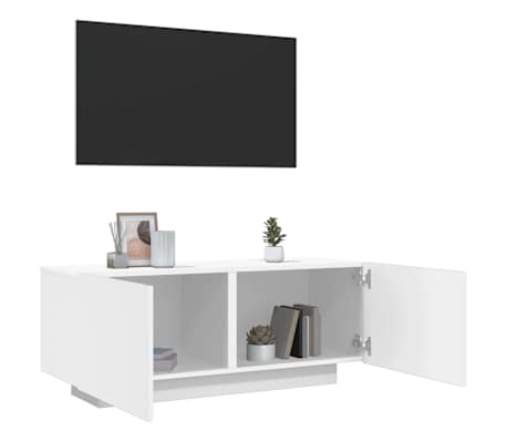 vidaXL Mueble para TV madera contrachapada blanco 100x35x40 cm
