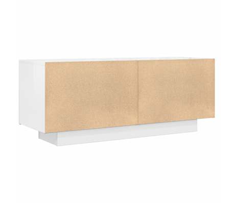 vidaXL Mueble de TV madera contrachapada blanco brillo 100x35x40 cm