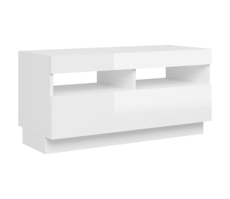 vidaXL Mueble de TV con luces LED blanco brillante 80x35x40 cm