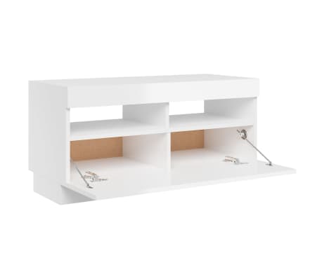 vidaXL Mueble de TV con luces LED blanco brillante 80x35x40 cm