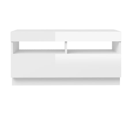 vidaXL Mueble de TV con luces LED blanco brillante 80x35x40 cm