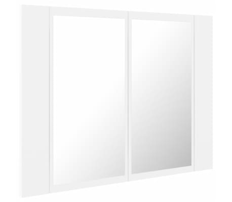 vidaXL Armario espejo de baño con luz LED acrílico blanco 60x12x45 cm