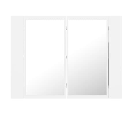 vidaXL Armario espejo de baño con luz LED acrílico blanco 60x12x45 cm
