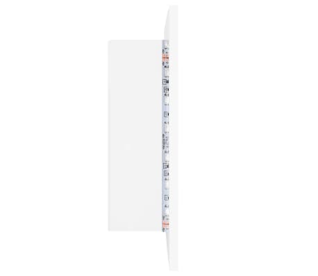 vidaXL Armario espejo de baño con luz LED acrílico blanco 60x12x45 cm