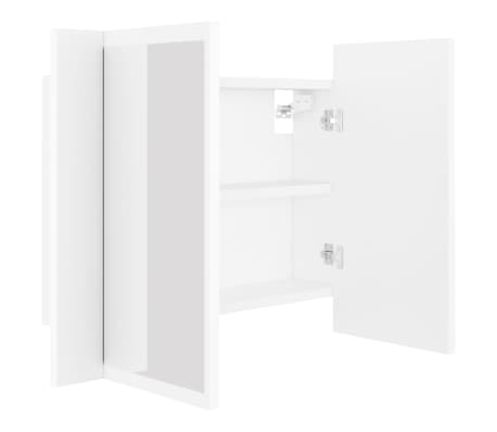 vidaXL Armario espejo de baño con luz LED acrílico blanco 60x12x45 cm