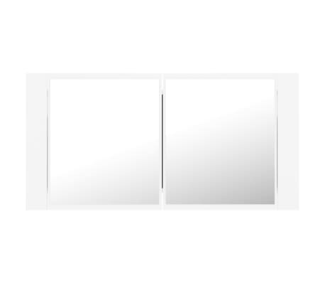 vidaXL Armario espejo de baño con luz LED acrílico blanco 90x12x45 cm