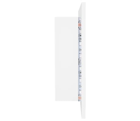 vidaXL Armario espejo de baño con luz LED acrílico blanco 90x12x45 cm