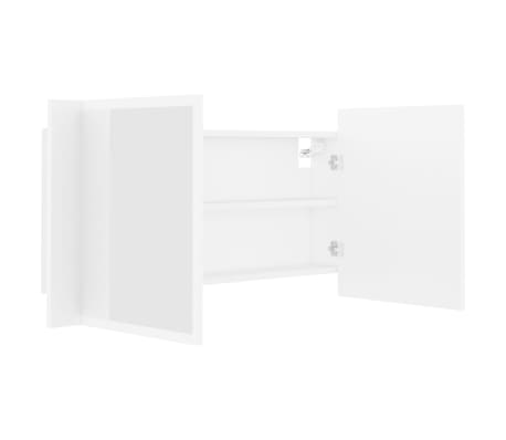 vidaXL Armario espejo de baño con luz LED acrílico blanco 90x12x45 cm