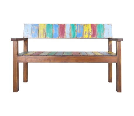 vidaXL Banco de madera maciza reciclada 115 cm