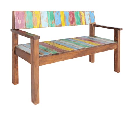 vidaXL Banco de madera maciza reciclada 115 cm