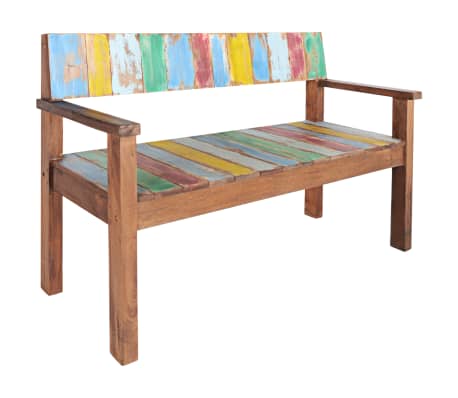 vidaXL Banco de madera maciza reciclada 115 cm