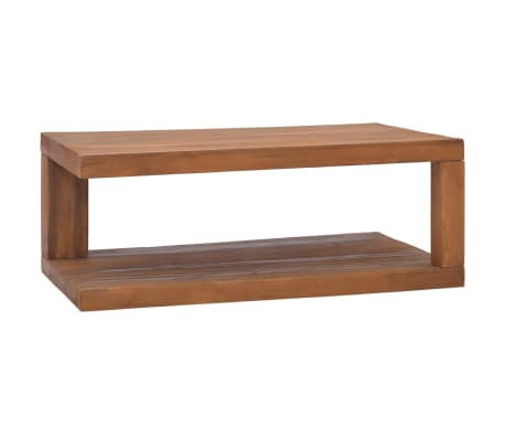vidaXL Mesa de centro de madera maciza de teca 90x50x35 cm