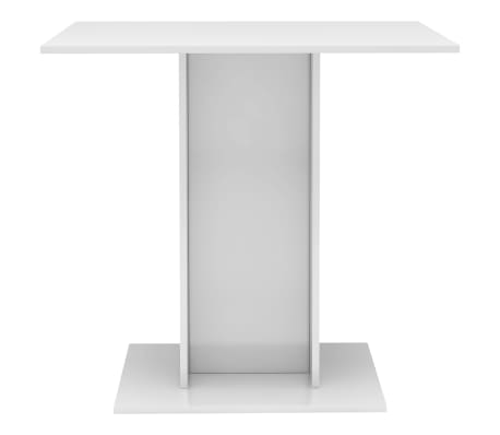 805648 vidaXL Table à manger Contreplaqué blanc brillant 80x80x75 cm