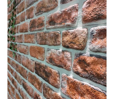 vidaXL Panneaux muraux 3D design brique marron foncé 10 pcs EPS