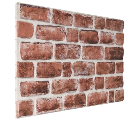 vidaXL Panneaux muraux 3D design brique marron foncé 10 pcs EPS