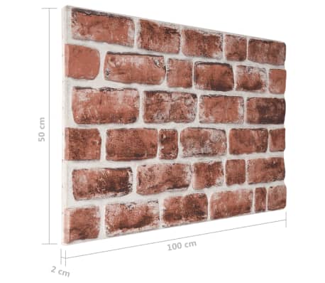 vidaXL Panneaux muraux 3D design brique marron foncé 10 pcs EPS