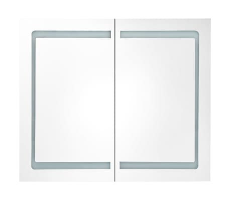 vidaXL Armario de baño con espejo LED negro brillante 80x12x68 cm