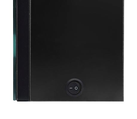 vidaXL Armario de baño con espejo LED negro brillante 62x14x60 cm