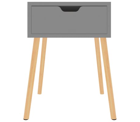 vidaXL Mesita de noche madera de ingeniería gris 40x40x56 cm
