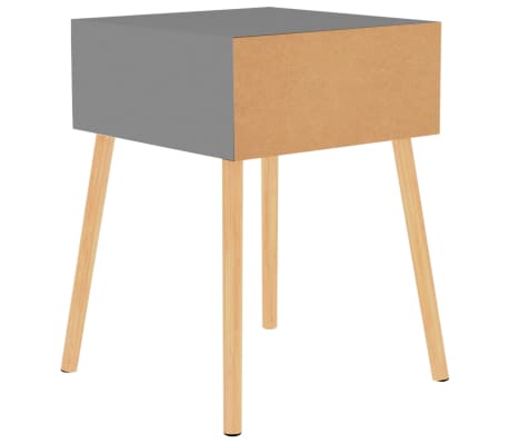 vidaXL Mesita de noche madera de ingeniería gris 40x40x56 cm