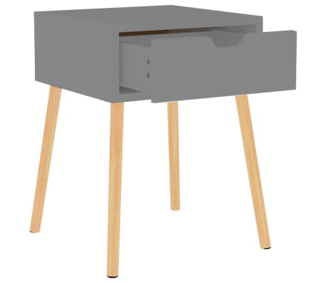 vidaXL Mesita de noche madera de ingeniería gris 40x40x56 cm