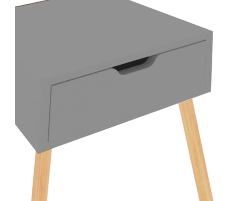 vidaXL Mesita de noche madera de ingeniería gris 40x40x56 cm