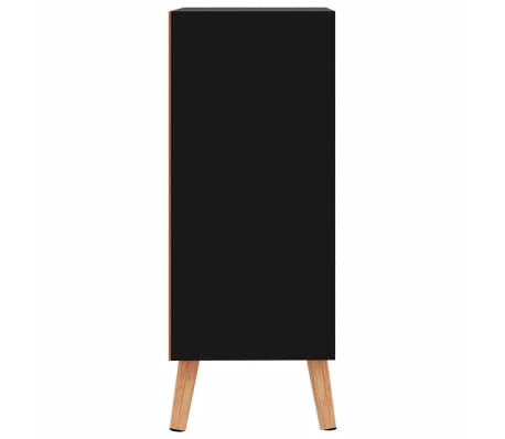 vidaXL Aparador de madera de ingeniería negro brillo 60x30x72 cm