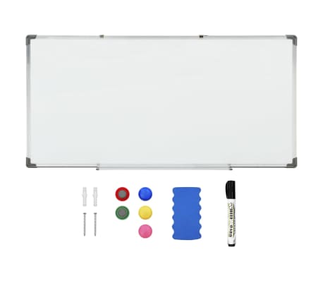 vidaXL Pizarra magnética acero blanco 110x60 cm