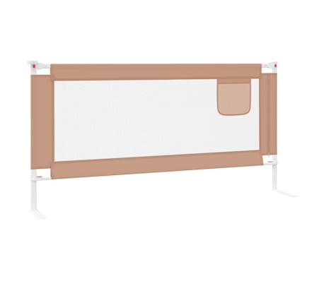 vidaXL Barrière de sécurité de lit d'enfant Taupe 180x25 cm Tissu