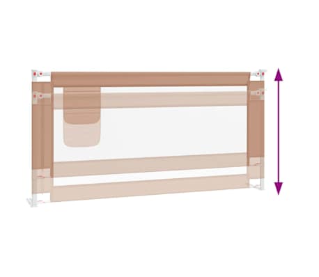 vidaXL Barrière de sécurité de lit d'enfant Taupe 180x25 cm Tissu