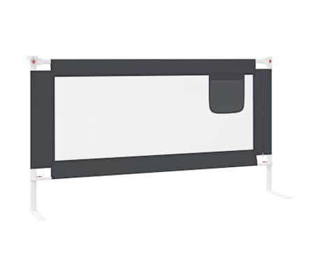 vidaXL Barrière de sécurité de lit d'enfant Gris foncé 160x25 cm Tissu