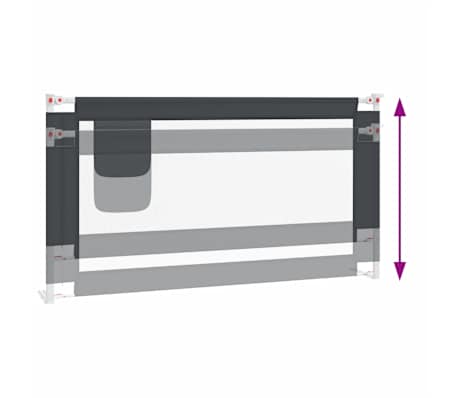 vidaXL Barrière de sécurité de lit d'enfant Gris foncé 160x25 cm Tissu