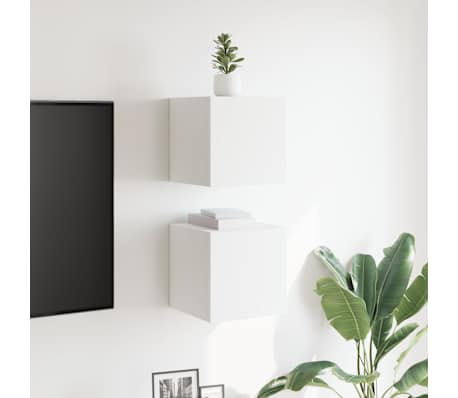vidaXL Muebles de pared para TV 2 uds blanco 30,5x30x30 cm
