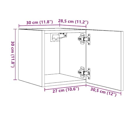 vidaXL Muebles de pared para TV 2 uds blanco 30,5x30x30 cm
