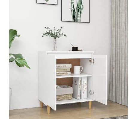 vidaXL Aparador con patas madera contrachapada blanco 60x35x70 cm