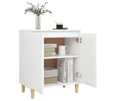 vidaXL Aparador con patas madera contrachapada blanco 60x35x70 cm