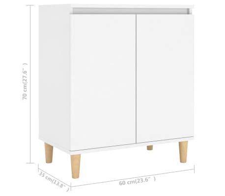 vidaXL Aparador con patas madera contrachapada blanco 60x35x70 cm