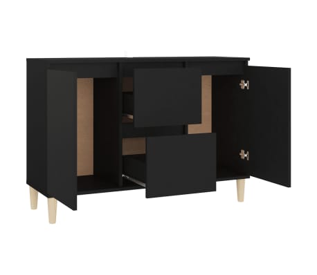 vidaXL Aparador de madera ingeniería negro 101x35x70 cm