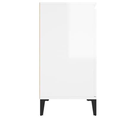 vidaXL Aparador de madera contrachapada blanco brillante 104x35x70 cm