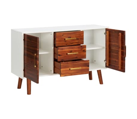 vidaXL Aparador de madera maciza de acacia y MDF 110x35x70 cm
