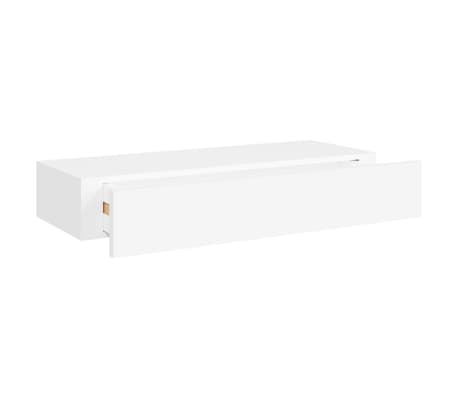 vidaXL Estantes de pared con cajón 2 uds MDF blanco 60x23,5x10 cm