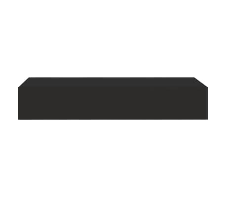vidaXL Estantes de pared con cajón 2 uds MDF negro 60x23,5x10 cm